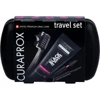 Curaprox Travel Set Black is White kit voyage dents, langue et gencives