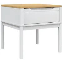 vidaXL Table de lampe FLORO blanc 55x55x54 cm pin massif