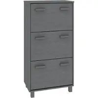 vidaXL Armoire à chaussures HAMAR Gris foncé 59,5x35x117 cm Pin massif