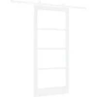 vidaXL Porte coulissante ORKDAL blanche 93 x 202 cm en pin massif et verre