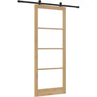 vidaXL Porte coulissante ORKDAL, finition naturelle et noire, 93 x 232 cm