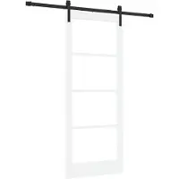 vidaXL Porte coulissante ORKDAL blanc et noir 83 x 202 cm