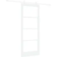 vidaXL Porte coulissante ORKDAL blanche 83 x 202 cm en pin massif et verre
