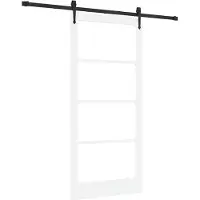 vidaXL Porte coulissante , 93 x 202 cm, en bois massif de pin et avec vitre