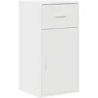 vidaXL Bureau d'angle avec tiroirs et étagère, blanc, 102 x 88 x 75 cm