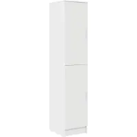 vidaXL : Bureau avec étagère, espace de rangement et porte, lot de 2, blanc