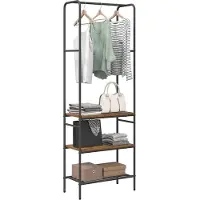 vidaXL Portant à vêtements avec étagères Bois ancien 60 x 30 x 171 cm