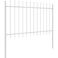 vidaXL Clôture de jardin blanche 1,7 x 0,8 m en acier thermolaqué