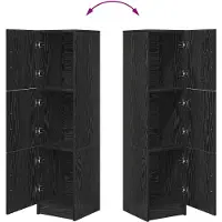 vidaXL Buffet haut noir aspect chêne 31,5 x 32 x 122,5 cm