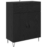 vidaXL Sideboard noir imitation chêne 69,5 x 34 x 90 cm Bois composite