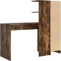 vidaXL Bureau avec rangement Chêne fumé Bois d'ingénierie