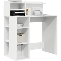 vidaXL Bureau , blanc, en panneaux de particules, 90 x 48 x 101,5 cm