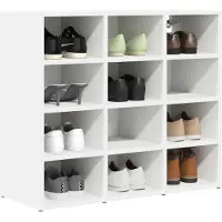 vidaXL Cabinet à chaussures Blanc 77,5 x 30 x 67 cm Bois d'ingénierie