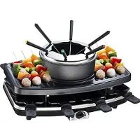 Continental Edison FD12881 Raclette et fondue 8 personnes - Noir