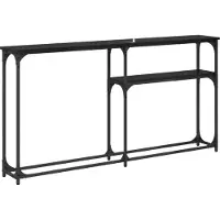 vidaXL TableConsole Chêne noir 146 x 22.5 x 75 cm Bois d'ingénierie