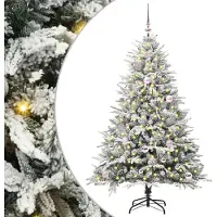 vidaXL Sapin de Noël artificiel pré-éclairé avec ensemble de boules