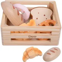 Classic World Lot de 6 plaques de cuisson en bois dans un panier