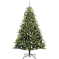 vidaXL Arbre de Noël Artificiel à Charnières 300 LEDs Vert 240 cm