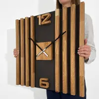 FLEXISTYLE Horloge murale en bois Lamele 60cm z233