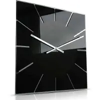FLEXISTYLE Grande horloge murale EXACT noire 50 cm pour le salon