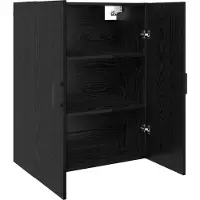 vidaXL Armoire murale noire aspect chêne 69,5 x 34 x 90 cm