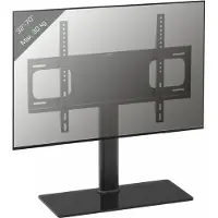 VCM B-TTS 600 Table de télévision avec pied en verre noir.