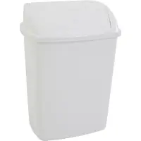 V-Part Poubelle à couvercle basculant,, capacité 26 l, blanc., Poubelle, Blanc