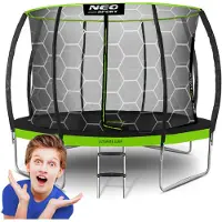 Neo-Sport trampoline de jardin pour enfants - Ø 374 cm (12 FT), avec filet intérieur, vert