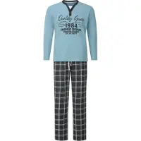Jan Vanderstorm Comfort Fit Pyjama bleu, A carreaux