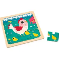 Janod Mon premier puzzle en bois Poulet 9 pièces
