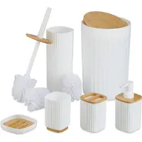 Relaxdays 6x accessoires-salle-de-bain