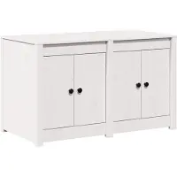 vidaXL Armoire de cuisine MEPPEL, blanche, 106 x 55 x 64 cm, en pin massif
