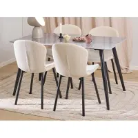 Ebuy24 Wicklow ensemble pour salle à manger table et 4 chaises gris, beige.
