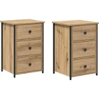 vidaXL Cabinet de chevet avec tiroir Marron Bois Recyclé Solide