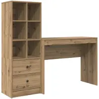 vidaXL Bureau en bois imitation chêne artisanal, 145,5 x 40 x 127 cm, lot de 2.