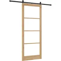 vidaXL Porte coulissante , 93 x 232 cm, en bois massif de pin et avec vitre