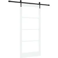 vidaXL Porte coulissante blanche 93 x 202 cm en pin massif et verre