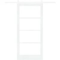 vidaXL Porte coulissante ORKDAL blanche 93 x 202 cm en pin massif et verre