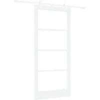 vidaXL Porte coulissante ORKDAL blanche 93 x 202 cm en pin massif et verre