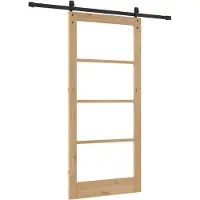 vidaXL Porte coulissante ORKDAL Naturel et noir 93 x 202 cm