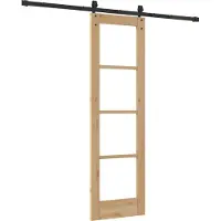 vidaXL Porte coulissante , 61 x 198,5 cm, en bois massif de pin et en verre