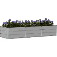 vidaXL Jardinière Gris Clair 240 X 80 X 45 Cm Acier