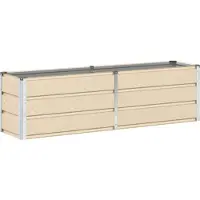 vidaXL Jardinière Ivoire 160 X 40 X 45 Cm Acier