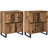 vidaXL Buffet , 2 pièces, bois recyclé, 60 x 35 x 70 cm