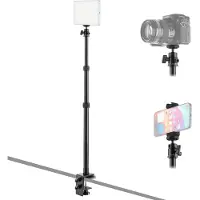 MOJOGEAR Extendable Tripod w/ Tafelklem+tel.houder V2 (MG-DS4) (Métal), Trépied, Noir