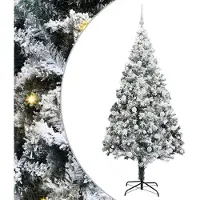vidaXL Sapin de Noël artificiel Vert 210 cm PVC, Acier et Plastique