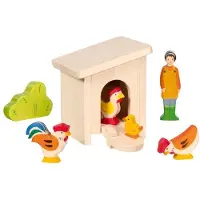 Holztiger PETIT PAVILLON EN BOIS avec poules en bois
