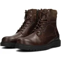 PS Poelman Bottines à lacets 'Toni' brun foncé