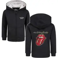 The Rolling Stones Vestes à capuches pour enfants de - Metal-Kids - Classic Tongue - 92 - 152 - pour Enfants - noir - Taille 4 Ans