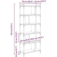 vidaXL Bibliothèque Chêne noir 76 x 32 x 192 cm Bois d'ingénierie